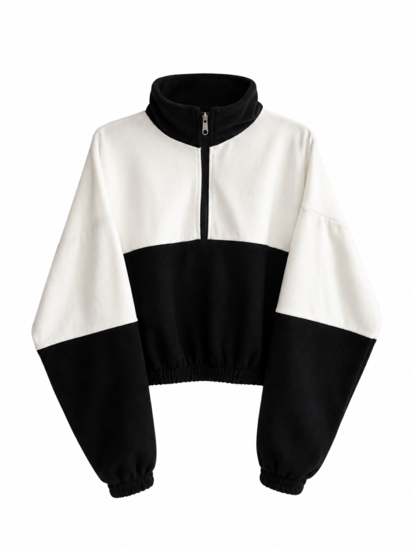 Buzo Quarter-zip blanco y negro “Mudis” - Image 2